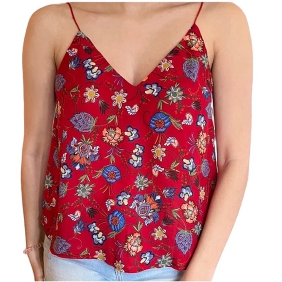 Seek the Label | LF | floral red cami tank top women’s size small - Picture 3 of 6